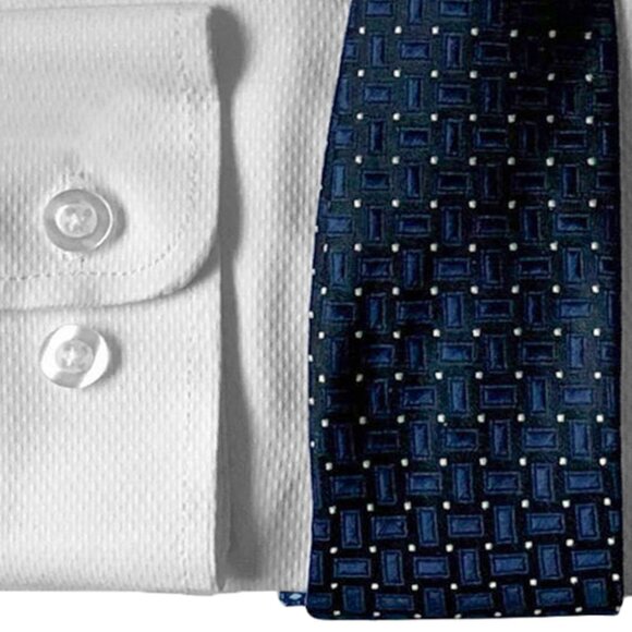 Poshers Exclusive! Boys Perry Ellis Dress Shirt w/ Tie Slim Fit, Navy - Picture 2 of 2